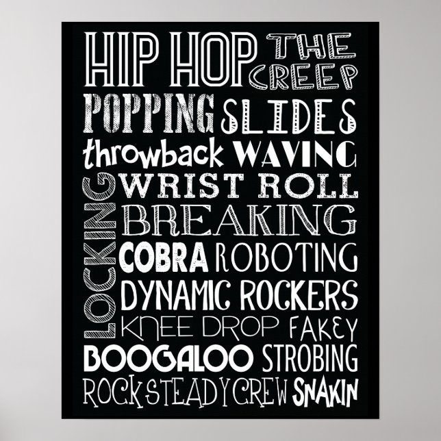 Póster Poster artístico del metro Hip Hop Dance (Frente)