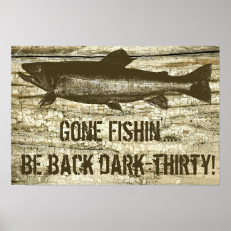 Póster Poster artístico sobre el tema de la pesca de pece