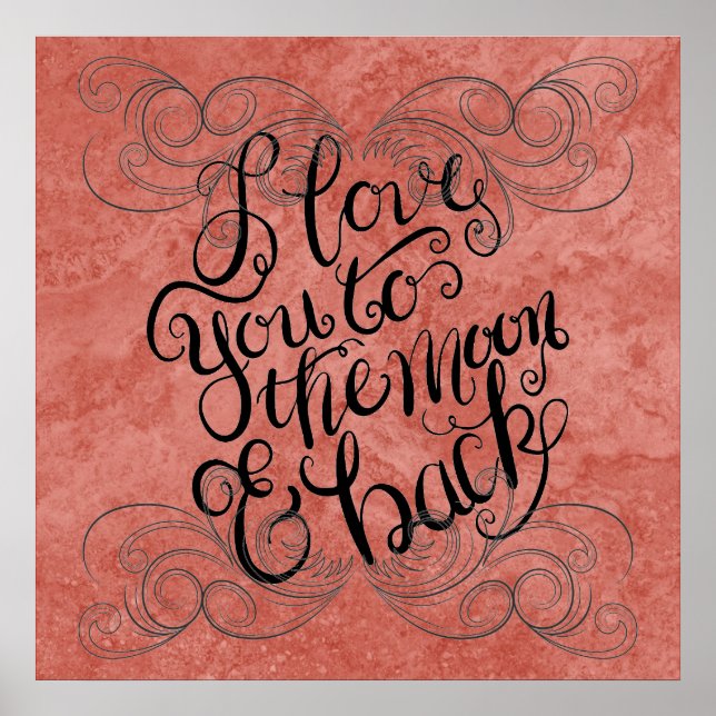 Póster Poster Artístico. Te amo a la luna y de vuelta (Frente)