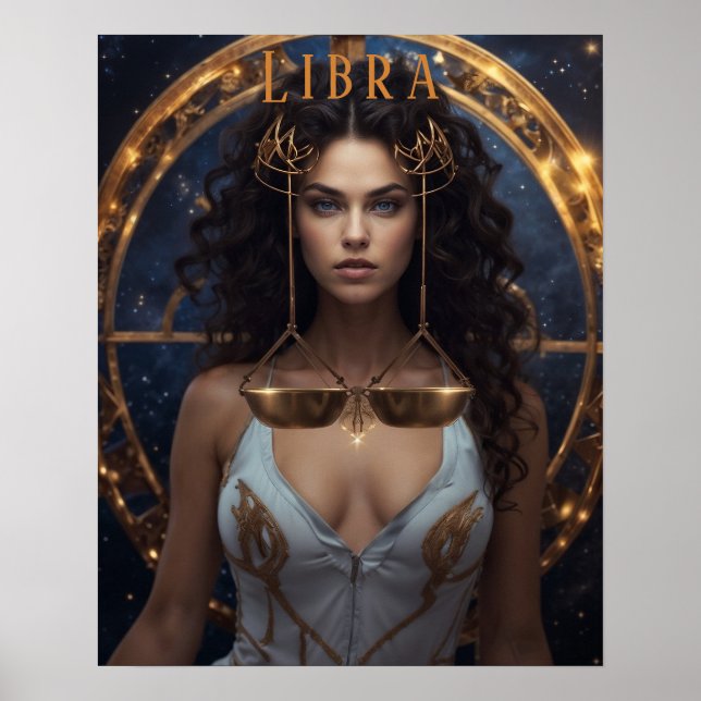 Póster Poster Astrológica Femenina de Libra (Frente)