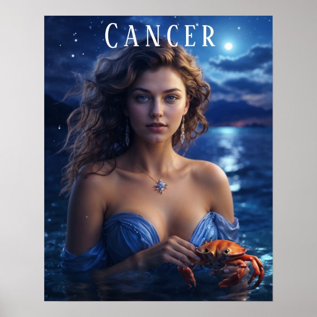 Póster Poster Astrológico Femenino del Cáncer (Frente)