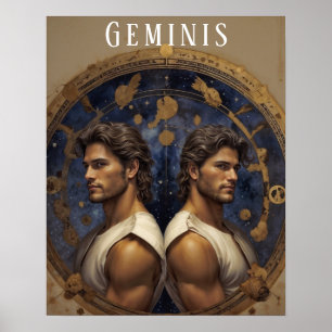 Póster Poster Astrológico Masculino Geminis