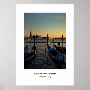 Póster Poster - Atardecer Por Gondola Venice Italia