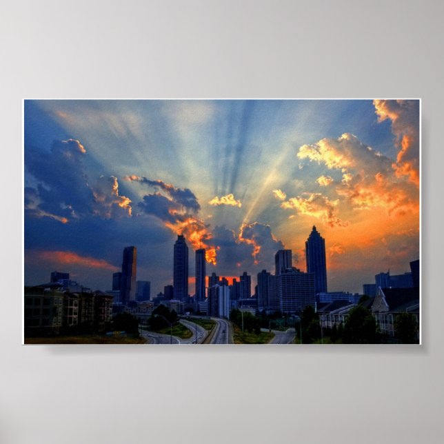 Póster Poster - Atlanta Skyline at Sunset (Frente)