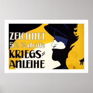 Póster Poster austriaco de bonos de guerra (blanco)