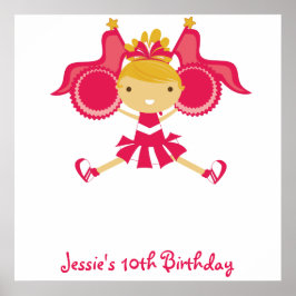 Póster Poster automático de cumpleaños de animador rosa K