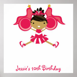 Póster Poster automático de cumpleaños de animador rosa K