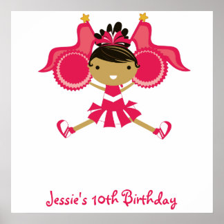 Póster Poster automático de cumpleaños de animador rosa K