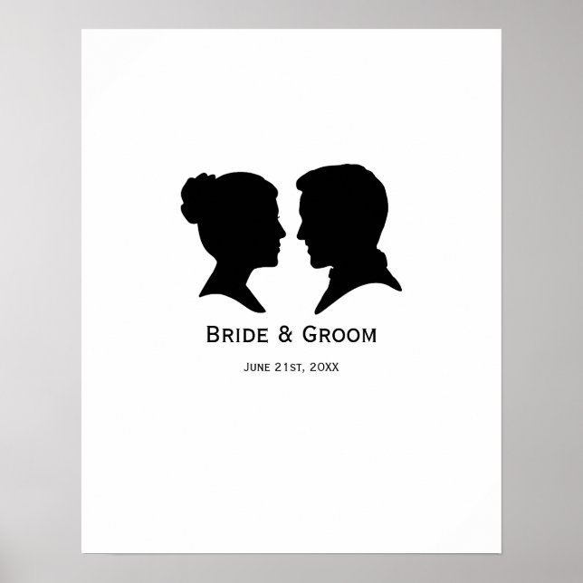 Póster Poster automático de silueta de casamiento persona (Frente)