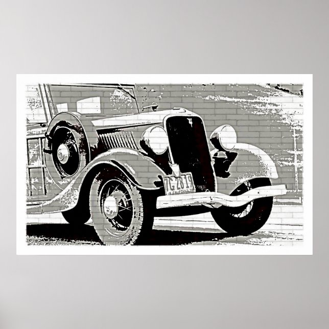 Póster Poster automático de vintage (Frente)