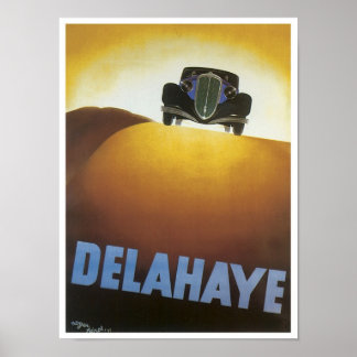 Póster Poster automático Delahaye Vintage