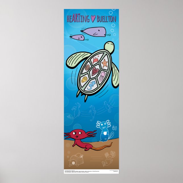 Póster Poster - Axolotls Under the Sea - Buellton.Art (Frente)