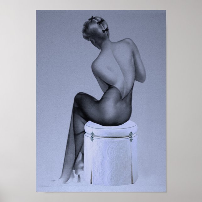 Póster Poster azul Chica Pinup (Frente)