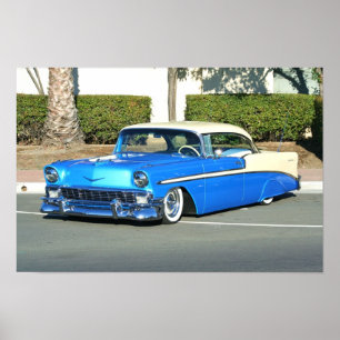 Póster Poster azul clásico del coche