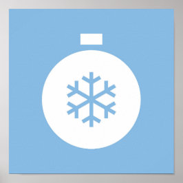 Póster Poster azul de bolas de navidad