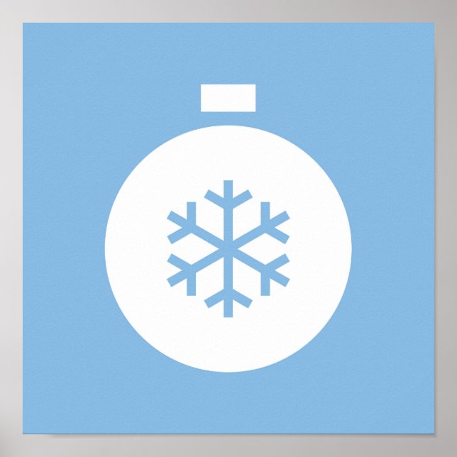 Póster Poster azul de bolas de navidad (Frente)