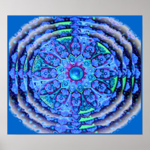 Póster Poster azul de la mandala del cordón