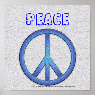 Póster Poster azul de la paz