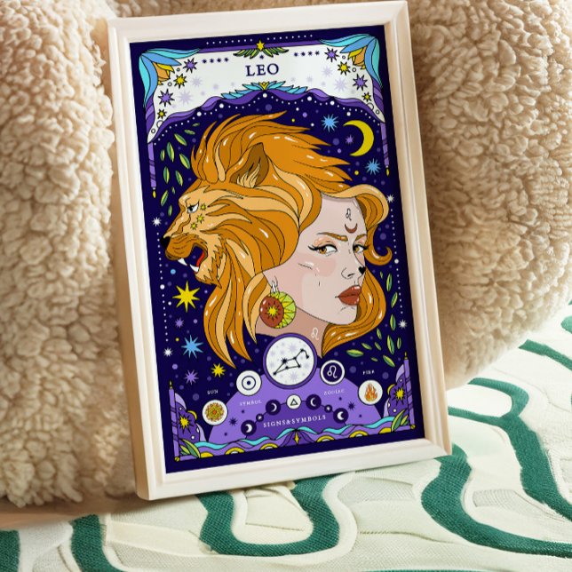 Póster Poster azul de Rótulo Zodiaco Leo - Radiante y Reg (Subido por el creador)