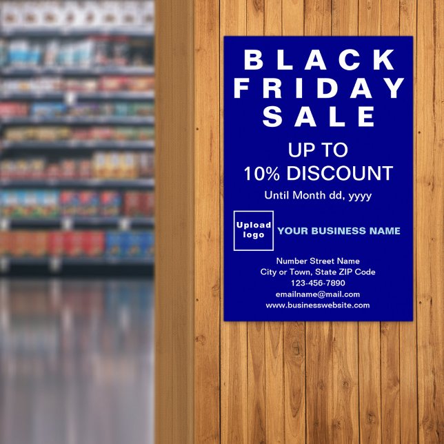Póster Poster azul de venta de Black Friday para empresas (Black Friday Sale on blue poster)