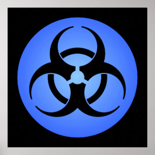 Póster Poster azul del Biohazard