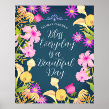 Poster azul en el hermoso día