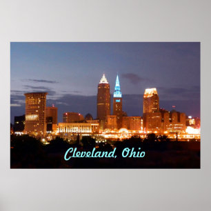 Póster Poster azul fresco de Cleveland Ohio