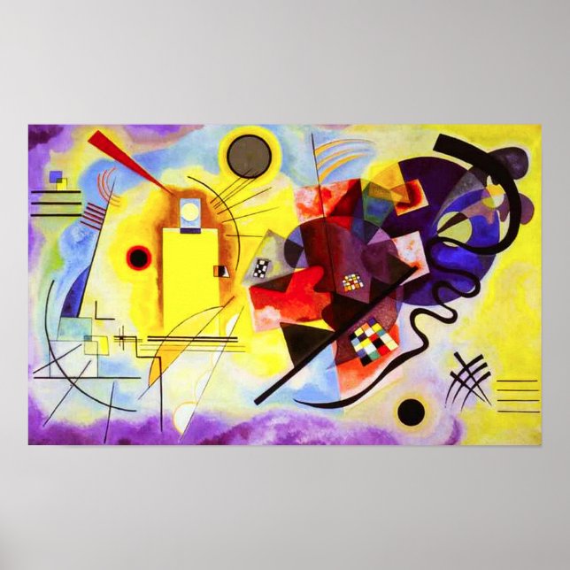 Póster Poster azul rojo amarillo de Kandinsky (Frente)