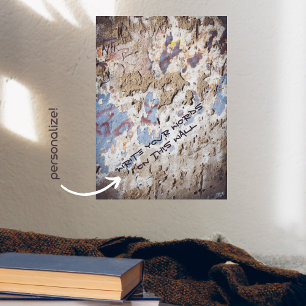 Póster Poster azul y beige abstracto (pared rota)