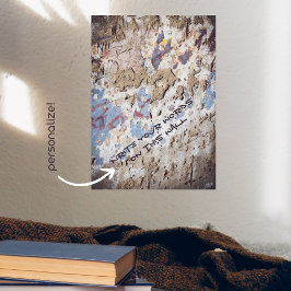 Póster Poster azul y beige abstracto (pared rota)