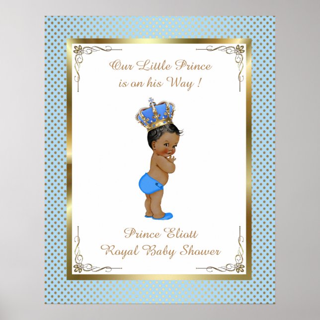 Póster Poster Baby Shower Boy, Prince boy, azul, 16x20 (Frente)