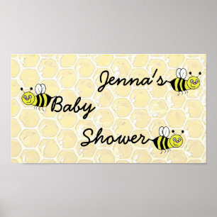 Póster Poster Baby Shower Bumblebee personalizado