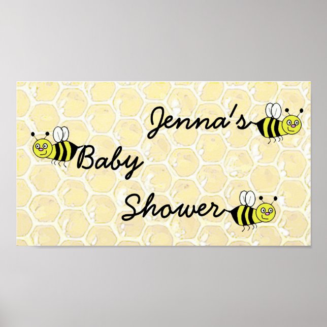 Póster Poster Baby Shower Bumblebee personalizado (Frente)