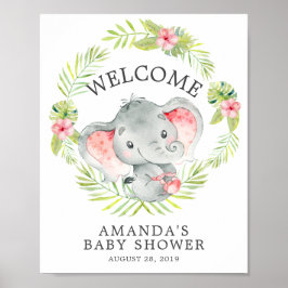Póster Poster Baby Shower de bienvenida para Elefante de 