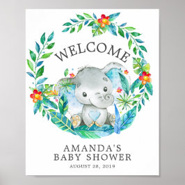 Póster Poster Baby Shower de bienvenida para Elefante de 