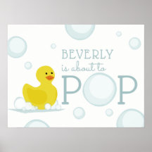 Poster Baby Shower De Burbujas De Pato De Goma A P