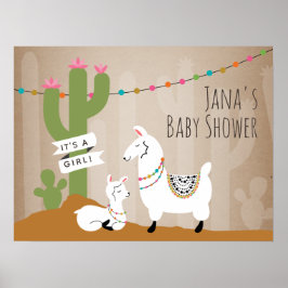 Póster Poster Baby Shower de Cactus Chica del desierto de