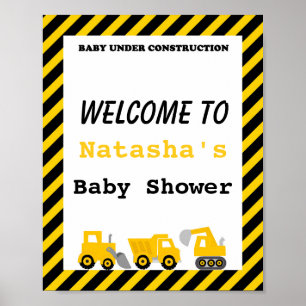 Póster Poster Baby Shower de construcción