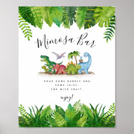 Póster Poster Baby Shower de Dinosaur Bar Mimosa