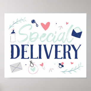 Póster Poster Baby Shower de entrega especial