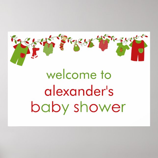 Póster Poster Baby Shower de navidades Baby Laundry Boy (Frente)