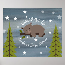 Póster poster Baby Shower de oso somnoliento de 24" x 20"