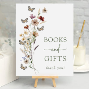 Póster Poster Baby Shower de Regalos de Mariposa Verde