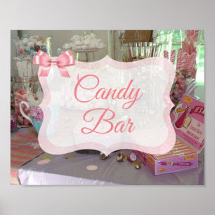 Póster Poster Baby Shower rosa Rótulo de barra de