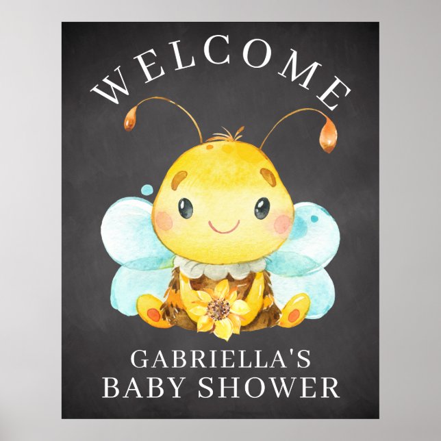 Póster Poster Baby Shower Sweet Little Honey Bee (Frente)