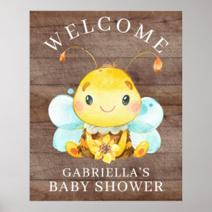 Póster Poster Baby Shower Sweet Little Honey Bee