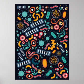 Póster Poster bacteriano adecuado para aula o dormitorio
