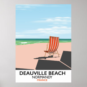 Póster Poster balneario de la playa de Deauville Beach.