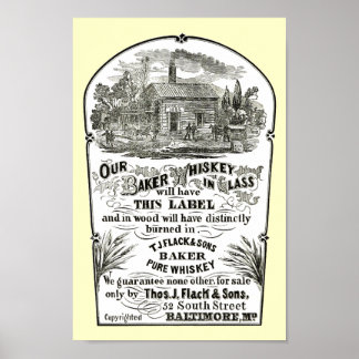 Póster Poster Baltimore Whiskey Vintage 1867
