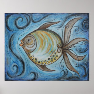 Póster Poster banal de los pescados II